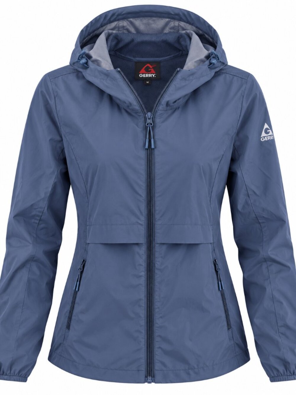 Gerry Women’s M Blue Gray Hooded Windbreaker Jacket Lightweight Outdoor Jacket